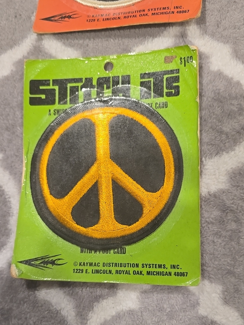 New Vintage 60s 70s KAYMAC peace Sign Patch